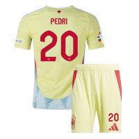 Echipament fotbal Spania Pedri Gonzalez #20 Tricou Deplasare European 2024 pentru copii maneca scurta (+ Pantaloni scurti)